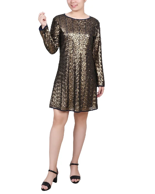 Best Deals Of The Season Long Sleeve Sequin Dress Chic Allure