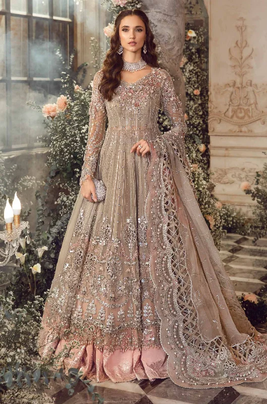 Polished Style Deals Pakistani Bridal Dress in Grey Lehenga Pishwas Style Vintage Charm