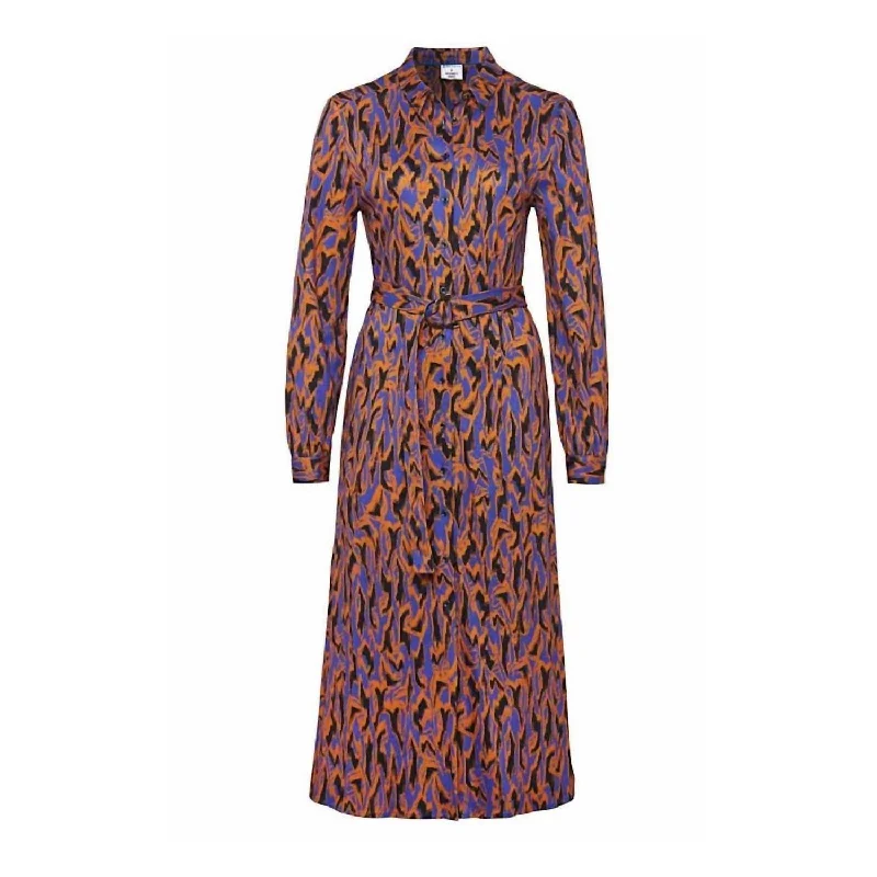 Modern Chic Discounts Long Shirt Dress In Abstract Exquisite Craftsmanship