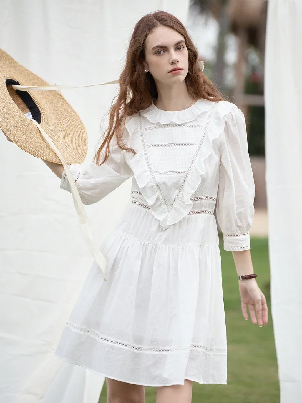 Urban Elegance Deals 【Final Sale】Lucille Victorian Long Sleeve White Dress Great Deals on Ethnic Cultural Wear