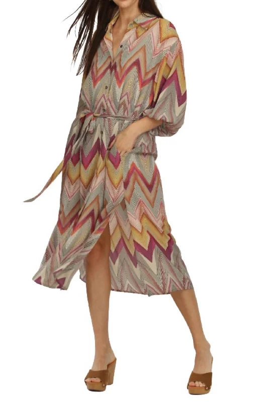 Unleash Your Style Midi Shirt Dress In Luxe Print Classic Appeal