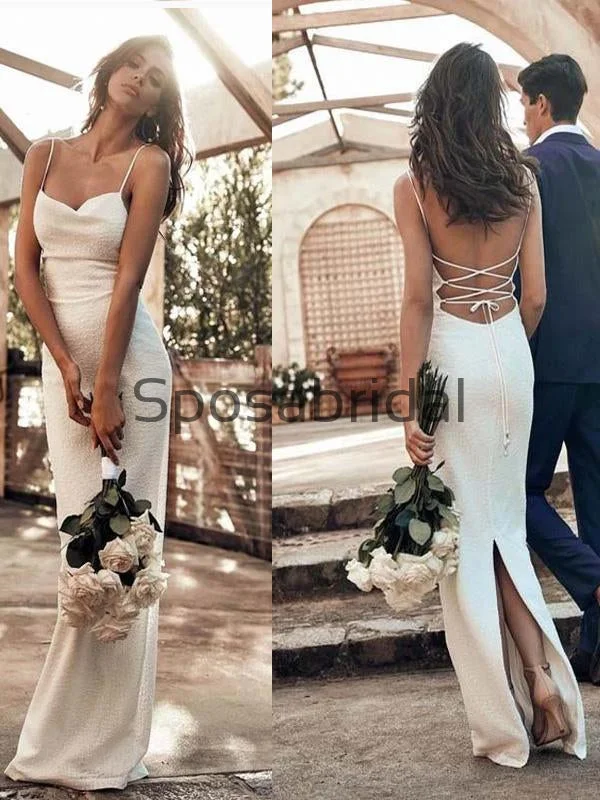 Bold Style Discounts Ivory Unique Spaghetti Straps Modest Prom Dresses, Fashion Wedding Dresses WD0458 Limited - Edition Drops