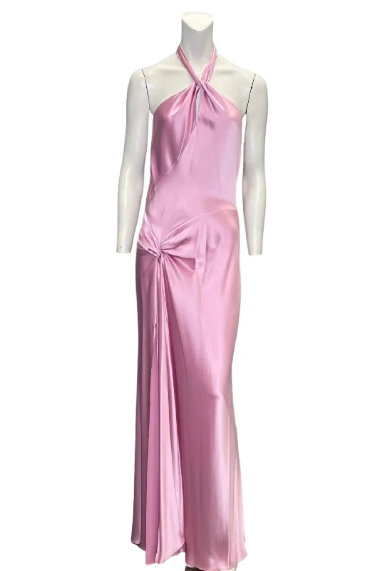 Flash Sale Starts Satin Gown In Light Pink Fashion-Forward Style