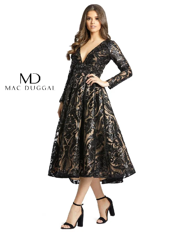 Hot Deals Mac Duggal 67529 Short Long Sleeve Sequins Dress Sale Ethnic Cultural Event Wear