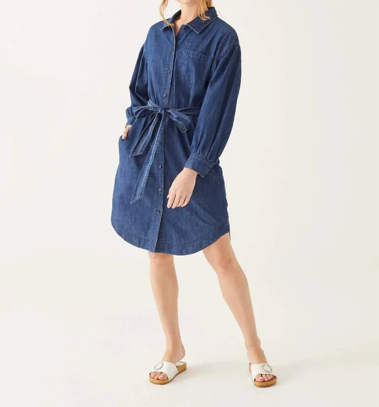 Best Deals Of The Season Frankie Shirt Dress In Chambray Vintage Charm