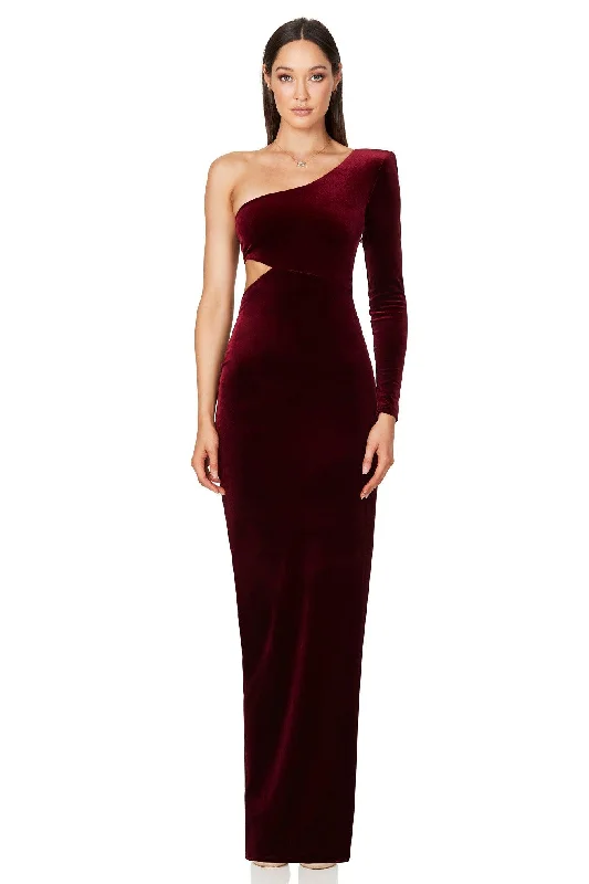 Gift Ideas Nookie Dejavu Gown - Wine Art Deco Geometric Pattern Look