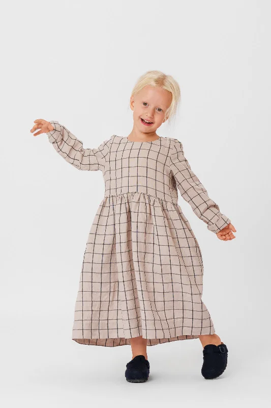 Budget-Friendly Fashion Mini Me Smock Dress, Long Sleeve Vintage Look