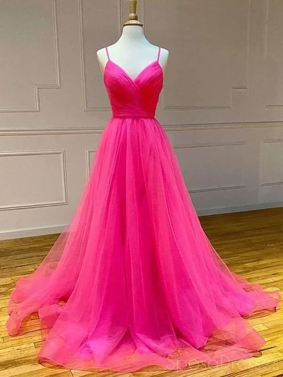 Street Chic Discounts Simple A-line Tulle Sleeveless Long Prom Dresses, Sweet 16 Prom Dresses    cg19824 Feminine Flow