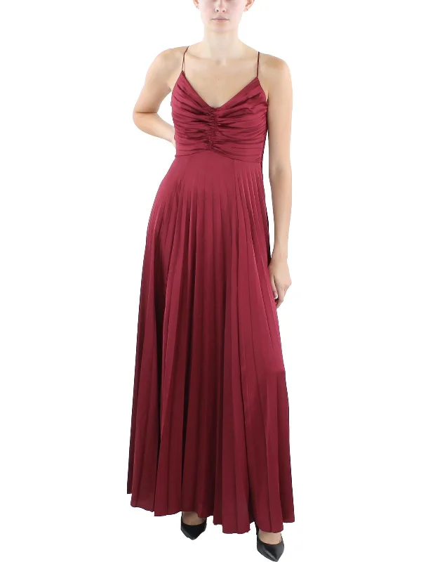 Refined Fashion Sale Juniors Womens Satin Pleated Evening Dress Coastal Beach - Inspired Style