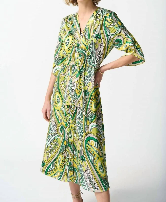 Relaxed Style Deals Satin Paisley Print Shirt Dress In Vanilla/multi Playful Elegance