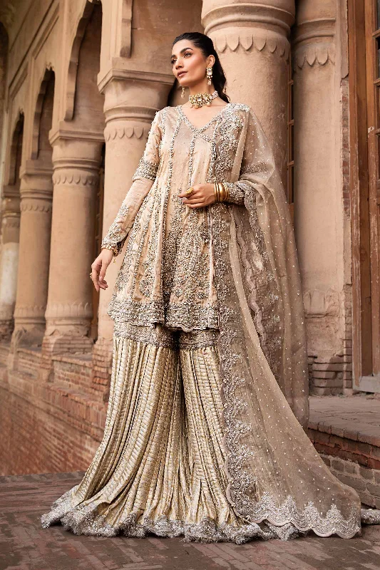 Romantic Fashion Discounts Pakistani Bridal Outfit in Angrakha and Gharara Style Chic Urban Fashion Look