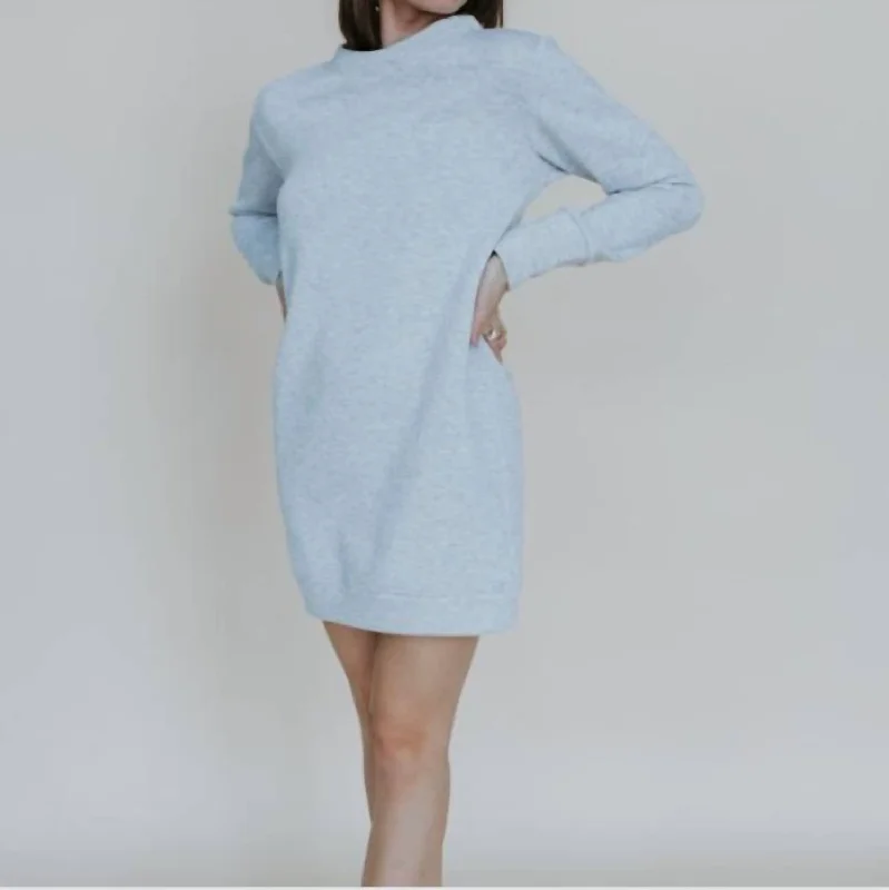 Latest Fashion Tatum Sweatshirt Dress In Gray Art Deco Geometric Pattern Look