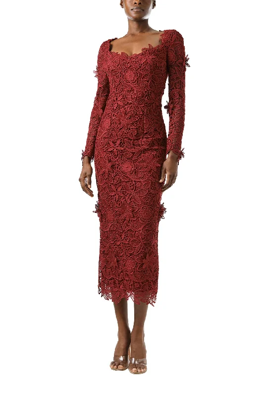 Top Deals Long Sleeve Lace Sheath Charming Silhouette