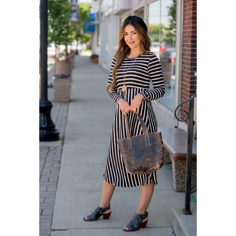 Limited Time Long Sleeve Striped Midi Bohemian Vibe