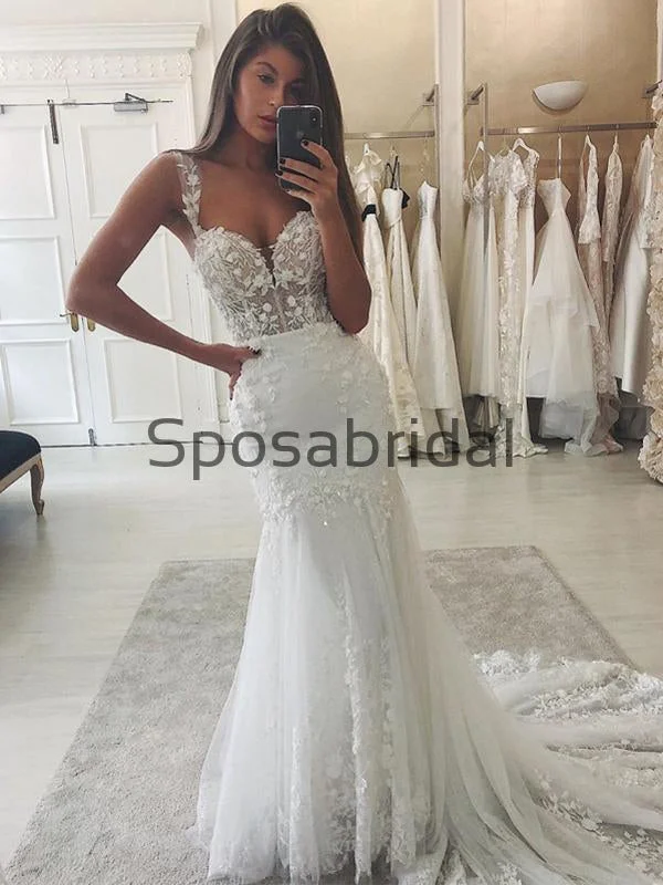 Modish Fashion Discounts Country Lace Mermaid Modest Popular Elegant Wedding Dresses WD0449 Flowing Silhouette