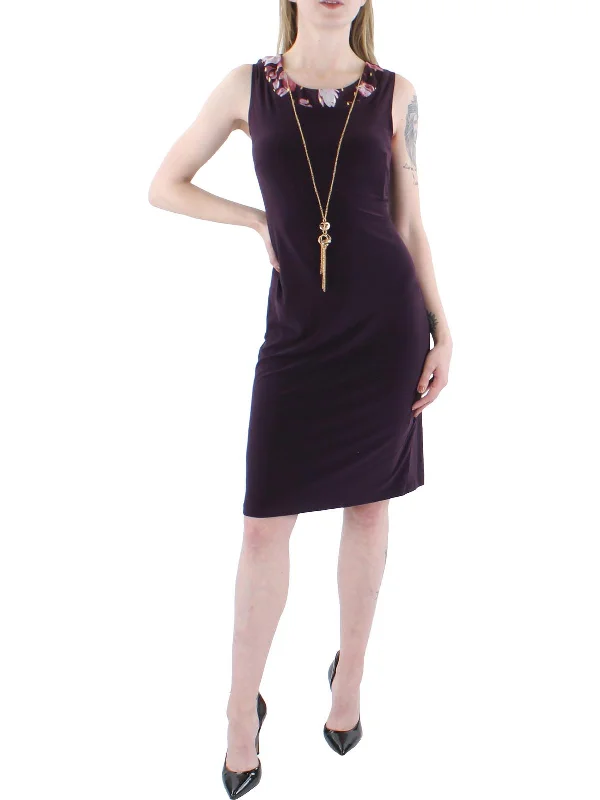 Vintage-Modern Style Offers Womens Knit Sleeveless Shift Dress Urban Sophistication