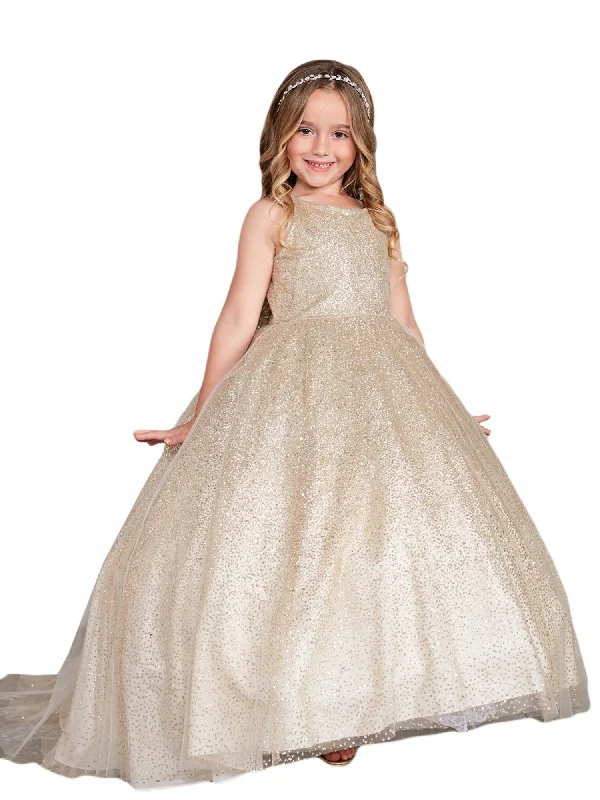 Boutique Styles Girls Multi Color Sparkling Glitter Tulle Ombre Junior Bridesmaid 2-12 Seasonal Trend