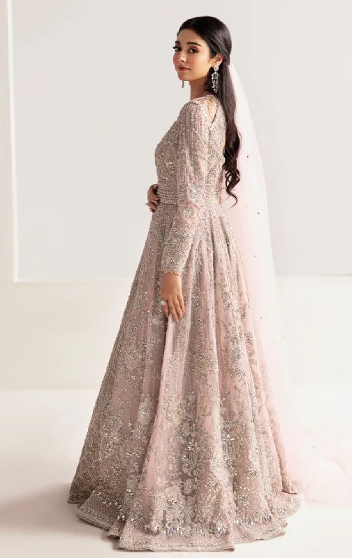 Hot Sale Embellished Pink Pakistani Bridal Dress in Gown Style Polished Finish