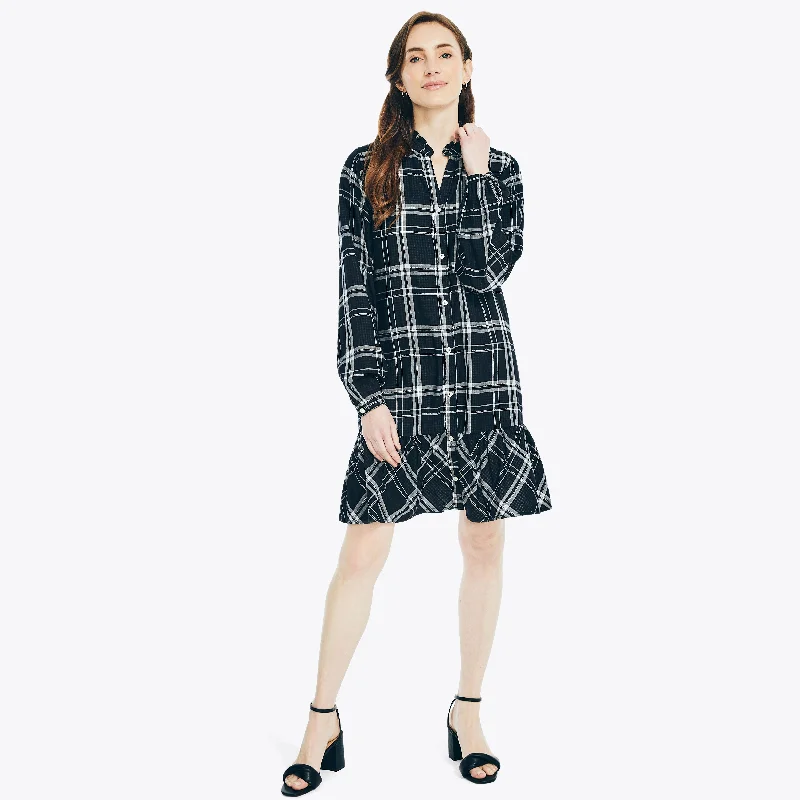 Avant-Garde Style Promotions Nautica Womens Plaid Shirt Dress Artful Design