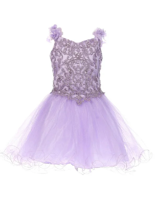 Fashionista Favorites Big Girls Lilac 3D Flower Strap Junior Bridesmaid Dress 8-16 Grab Romantic Date - Night Styles Now