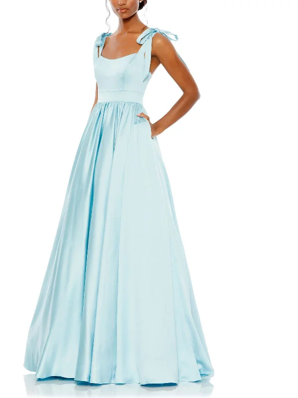 Fashion-Forward Offers Womens Satin Ballgown Evening Dress Chic Allure